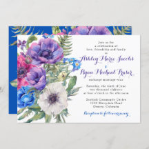 Colourful Anemone Flower Floral Wedding Invitation