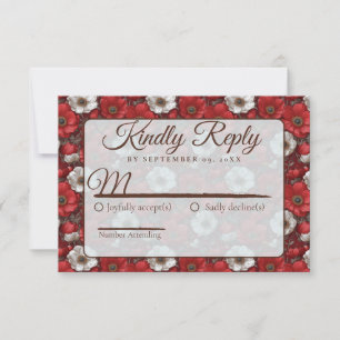 Colourful Anemones Garden Backyard Wedding RSVP Card