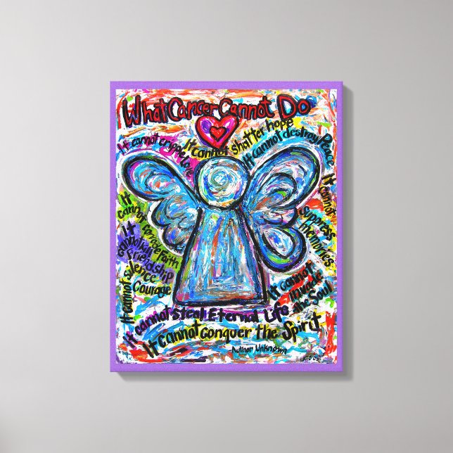 Colourful Angel Cancer Cannot Poem Canvas Art Prin (Front)