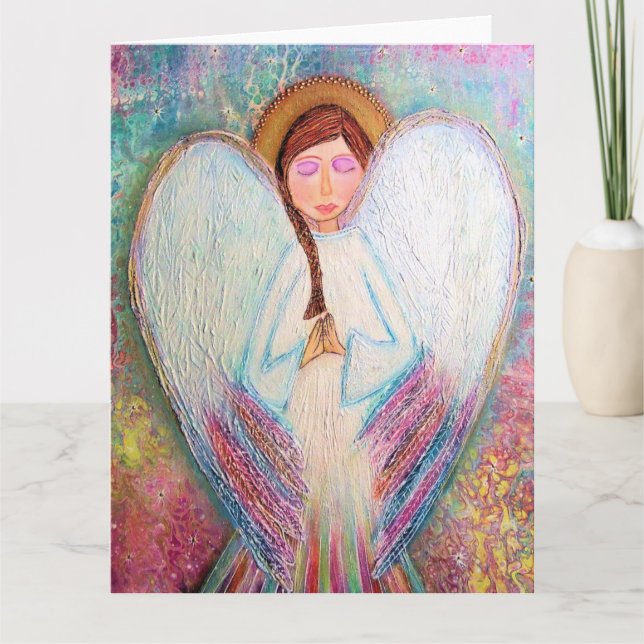 Colourful Angel Card blank inside (Front)