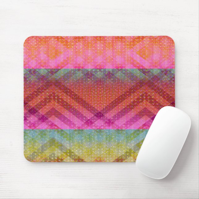 Colourful Angles Mouse Mat (With Mouse)