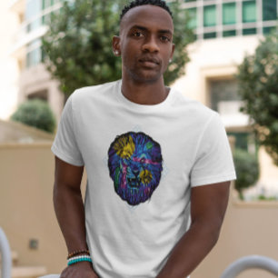 Colourful Angry Lion  T-Shirt
