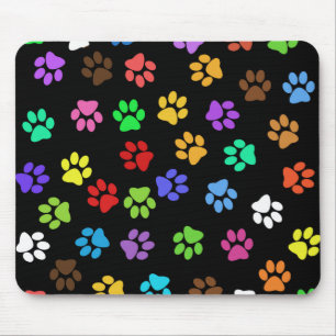 Colourful Animal Footprints Mouse Mat