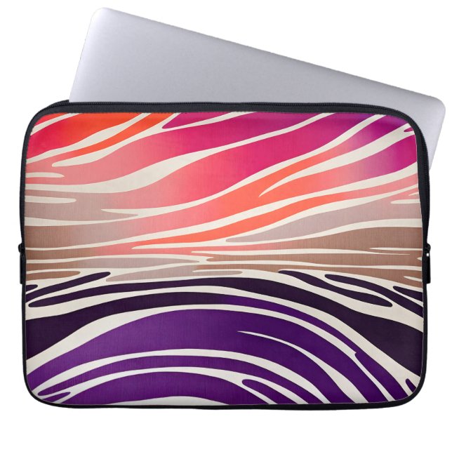 Colourful Animal Print Art Laptop Case (Front)