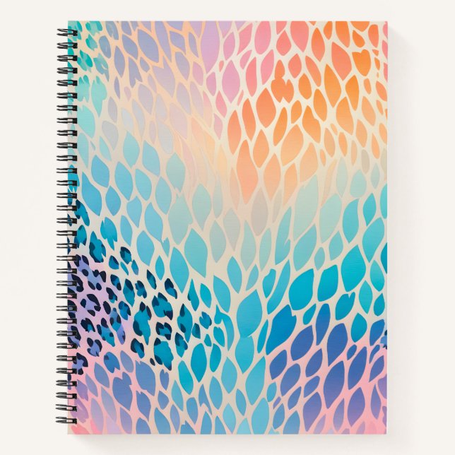Colourful Animal Print Art Spiral Notebook (Front)