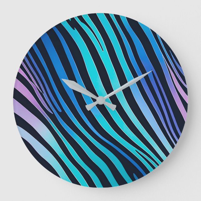 Colourful Animal Print Art Wall Clock (Front)