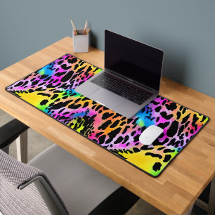 Colourful Animal Print Pattern Desk Mat