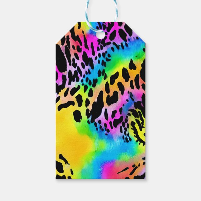 Colourful Animal Print Pattern Gift Tags (Front)