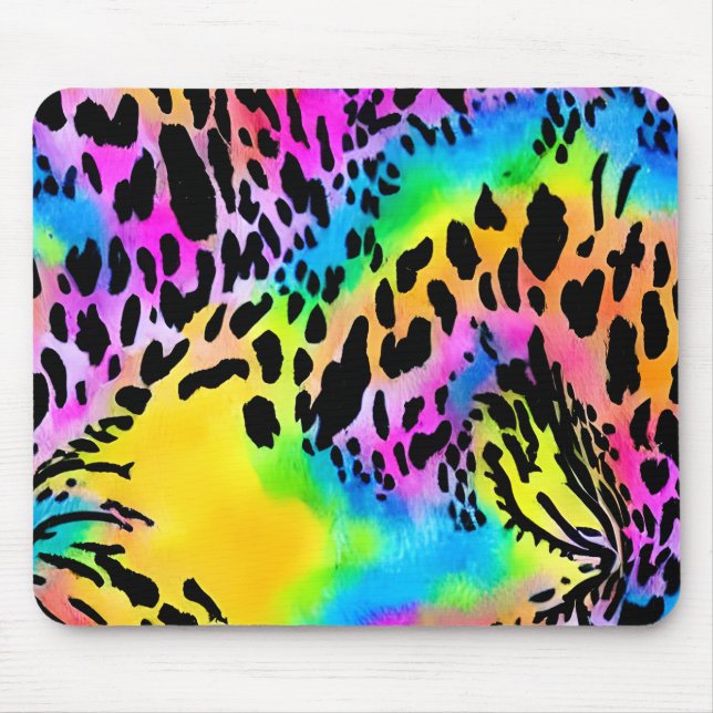 Colourful Animal Print Pattern Mouse Mat (Front)