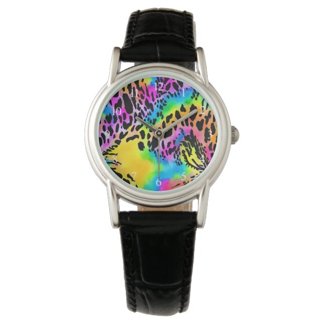 Colourful Animal Print Pattern Watch (Front)