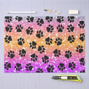 Colourful Animal Print & Paw Texture Tissue Paper
