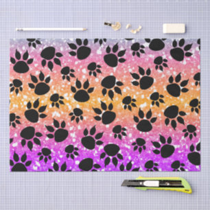 Colourful Animal Print & Paw Texture Tissue Paper