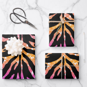 Colourful Animal Print & Paw Texture Wrapping Paper Sheet