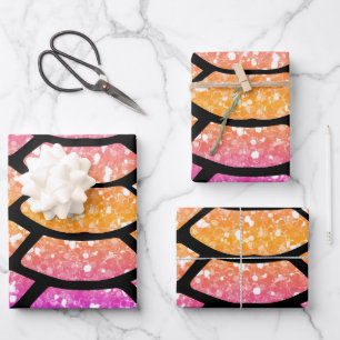 Colourful Animal Print & Paw Texture Wrapping Paper Sheet