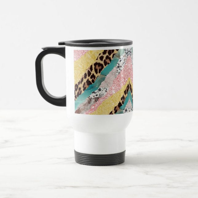 Colourful Animal Print Travel Mug (Left)