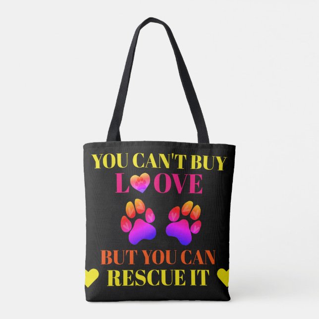 Colourful Animal Rescue and Pet Adoption Tote Bag (Back)