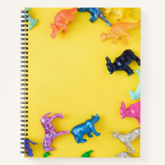 Colourful animal yellow notebook