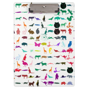 Colourful Animals Pattern #3 Clipboard