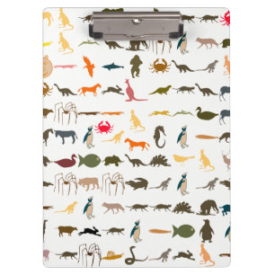 Colourful Animals Pattern #4 Clipboard
