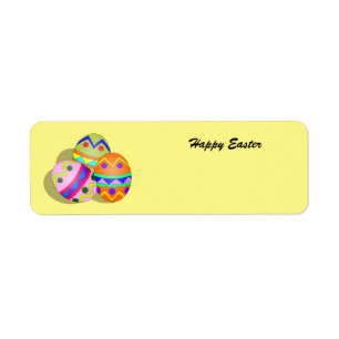 Colourful animated Easter Eggs label