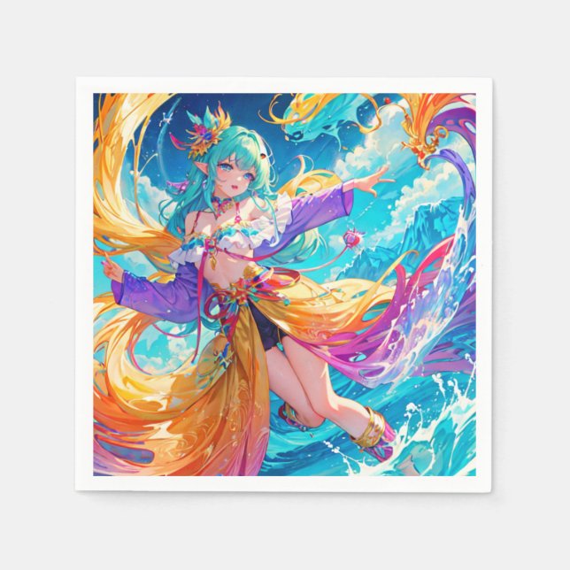 Colourful/anime/cartoon  napkin (Front)