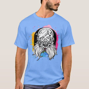 Colourful Anime Girl with Gas Mask (2) T-Shirt
