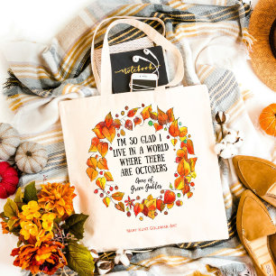 Colourful Anne of Green Gables Cottagecore Autumn Tote Bag