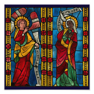 Colourful Annunciation With Mary And Gabriel Photo Print