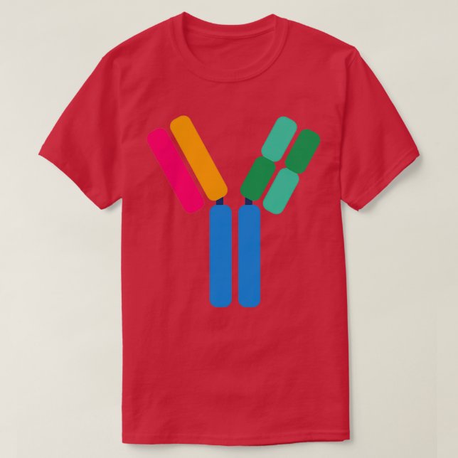 Colourful Antibody Structure Biology Diagrams T-Shirt (Design Front)