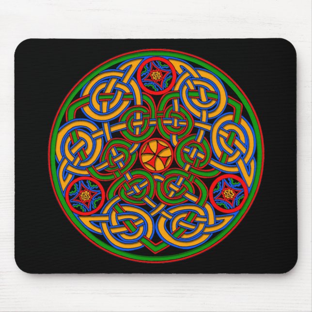 Colourful Antique Style Celtic Art Mouse Mat (Front)