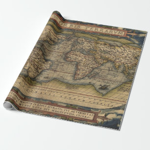 Colourful Antique Vintage World Map Wrapping Paper
