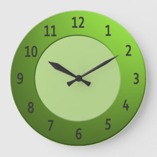 Colourful any Colour Black Digits on Green Frame Large Clock
