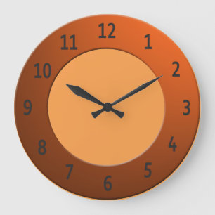 Colourful any Colour Black Digits on Orange Frame Large Clock