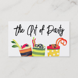 colourful appetizers chef catering business card.. business card
