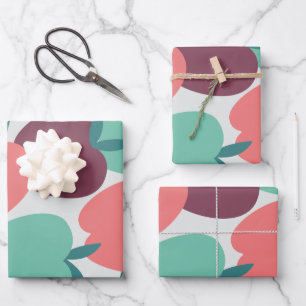 Colourful Apple Fruit Pattern Wrapping Paper Sheet