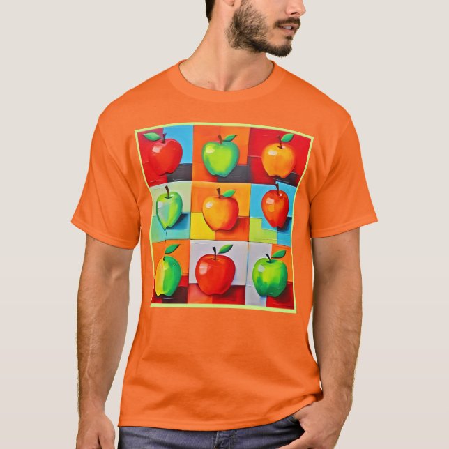 Colourful Apple Grid T-Shirt (Front)