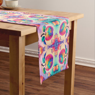 Colourful apple short table runner