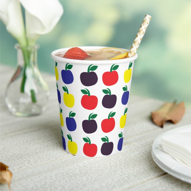 Colourful Apples Fruits Paper Cups (Insitu)