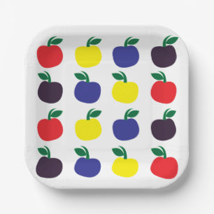 Colourful Apples Fruits Paper Plate