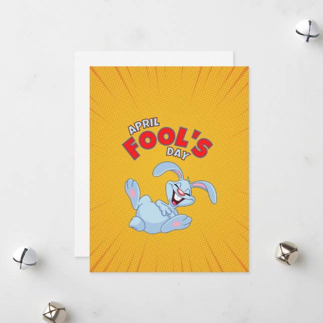 Colourful April Fools' Day Holiday Card (Front/Back In Situ)