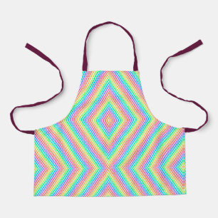 Colourful apron with a vibrant geometric pattern 
