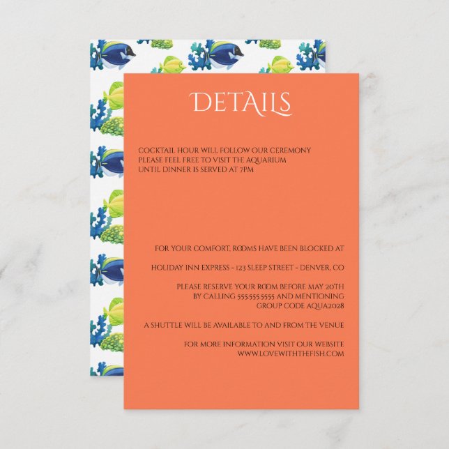 Colourful Aquarium Enclosure Card (Front/Back)