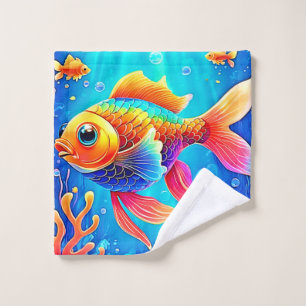 Colourful Aquarium Fish Art Bath Towel Set