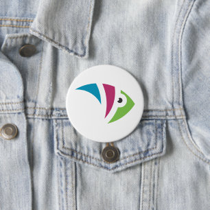 colourful aquarium fish illustration design 7.5 cm round badge
