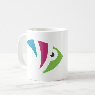 colourful aquarium fish illustration design coffee mug