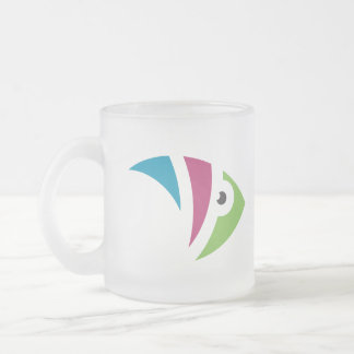 colourful aquarium fish illustration design frosted glass coffee mug