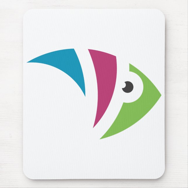 colourful aquarium fish illustration design mouse mat (Front)