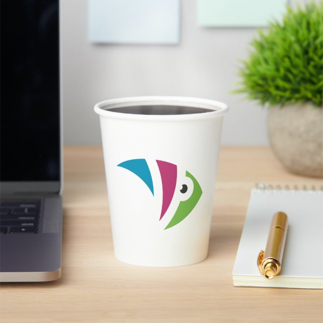 colourful aquarium fish illustration design paper cups (Insitu)