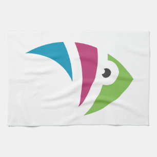 colourful aquarium fish illustration design tea towel