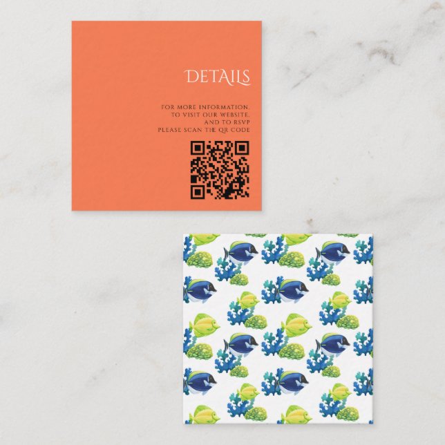 Colourful Aquarium QR Code Enclosure Card (Front/Back)